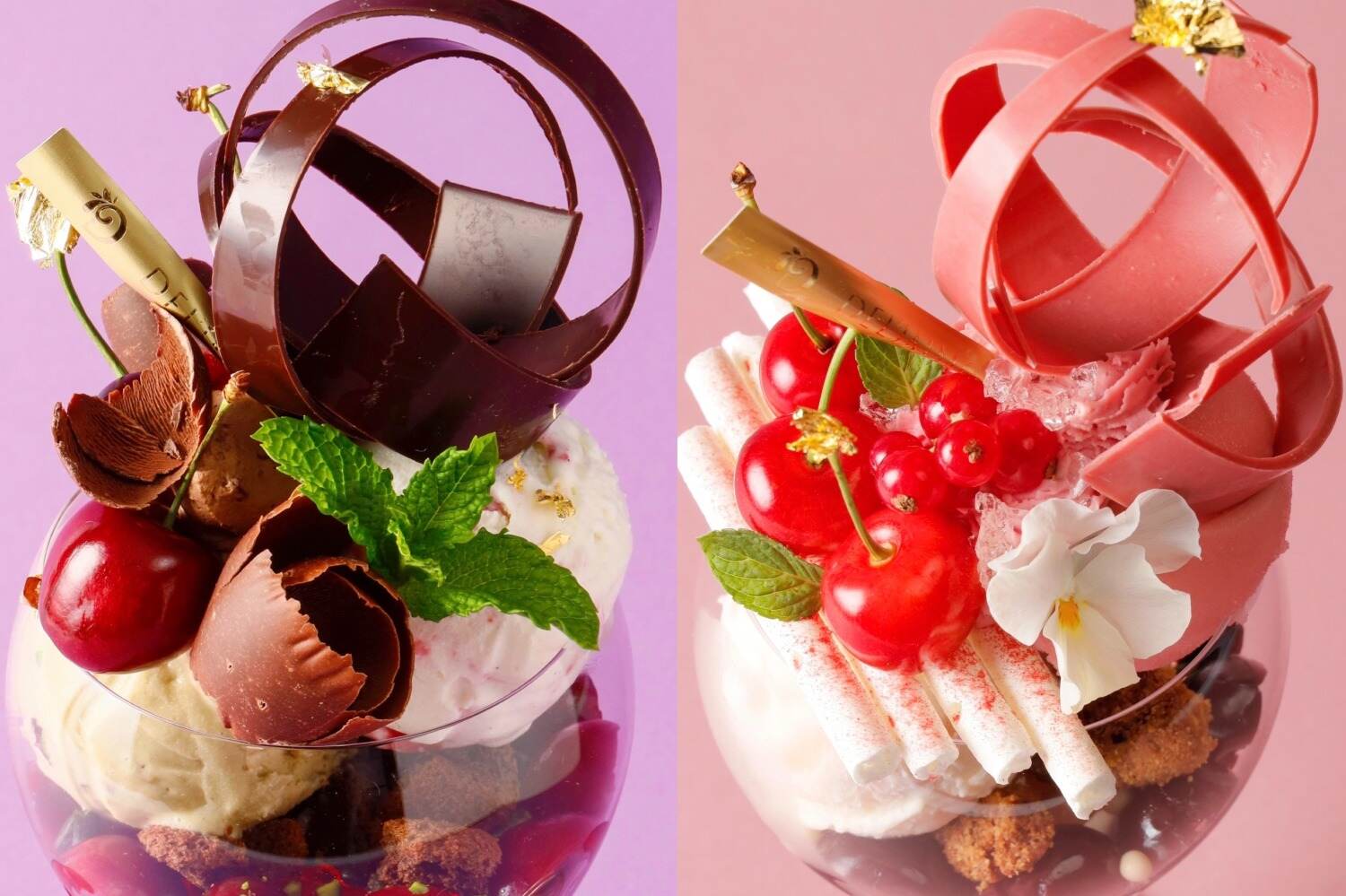 チョコレートパフェ｜“さくらんぼ＆アメリカンチェリー”の贅沢パフェ、大丸東京パティスリー＆カフェ デリーモから