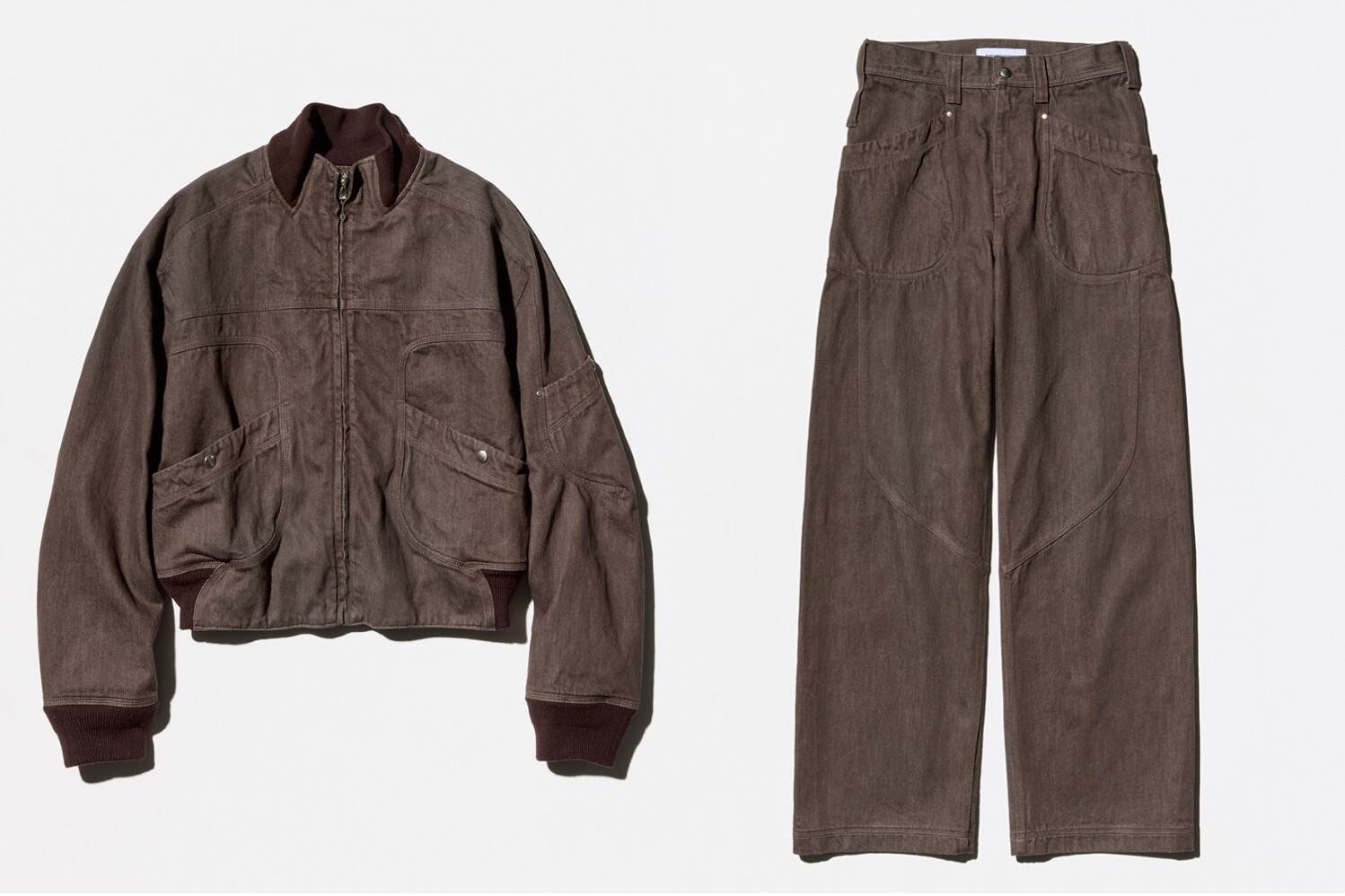 キコ・コスタディノフ“ウォッシュ加工”デニムジャケット＆曲線切り替えのデニムパンツ