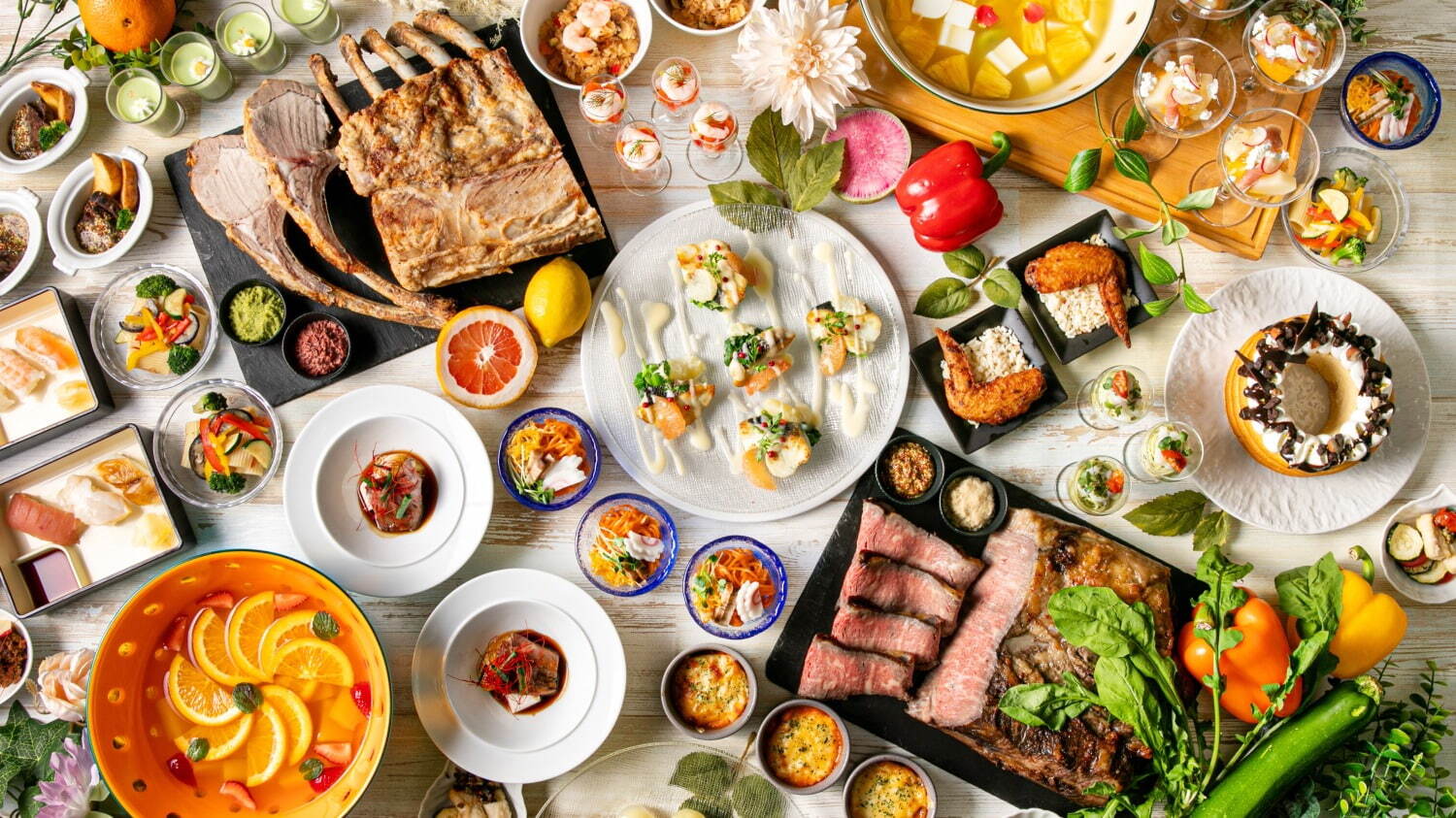 「和牛と夏食材の饗宴2025」ディナー 大人 6,300円 土休日 6,800円、子ども(小学生) 3,500円、子ども(4～6歳) 2,000円 ※サービス料13％別