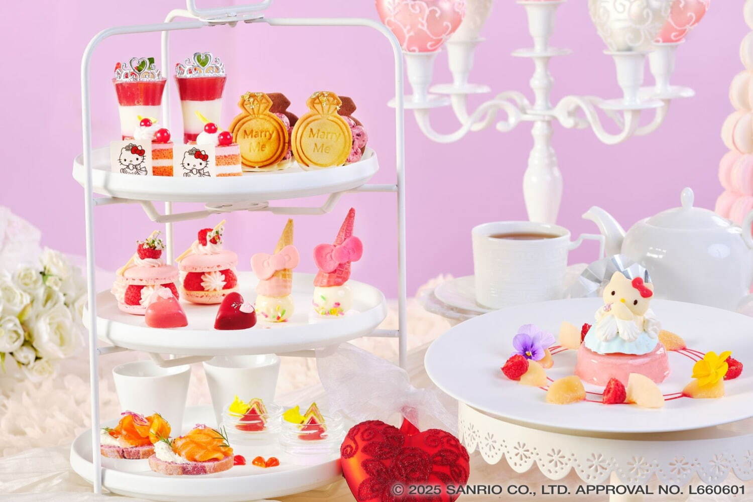 「ハローキティ プリンセスアフタヌーンティー」結婚指輪風バターサンドなど、東京や大阪全国7都市で｜写真2