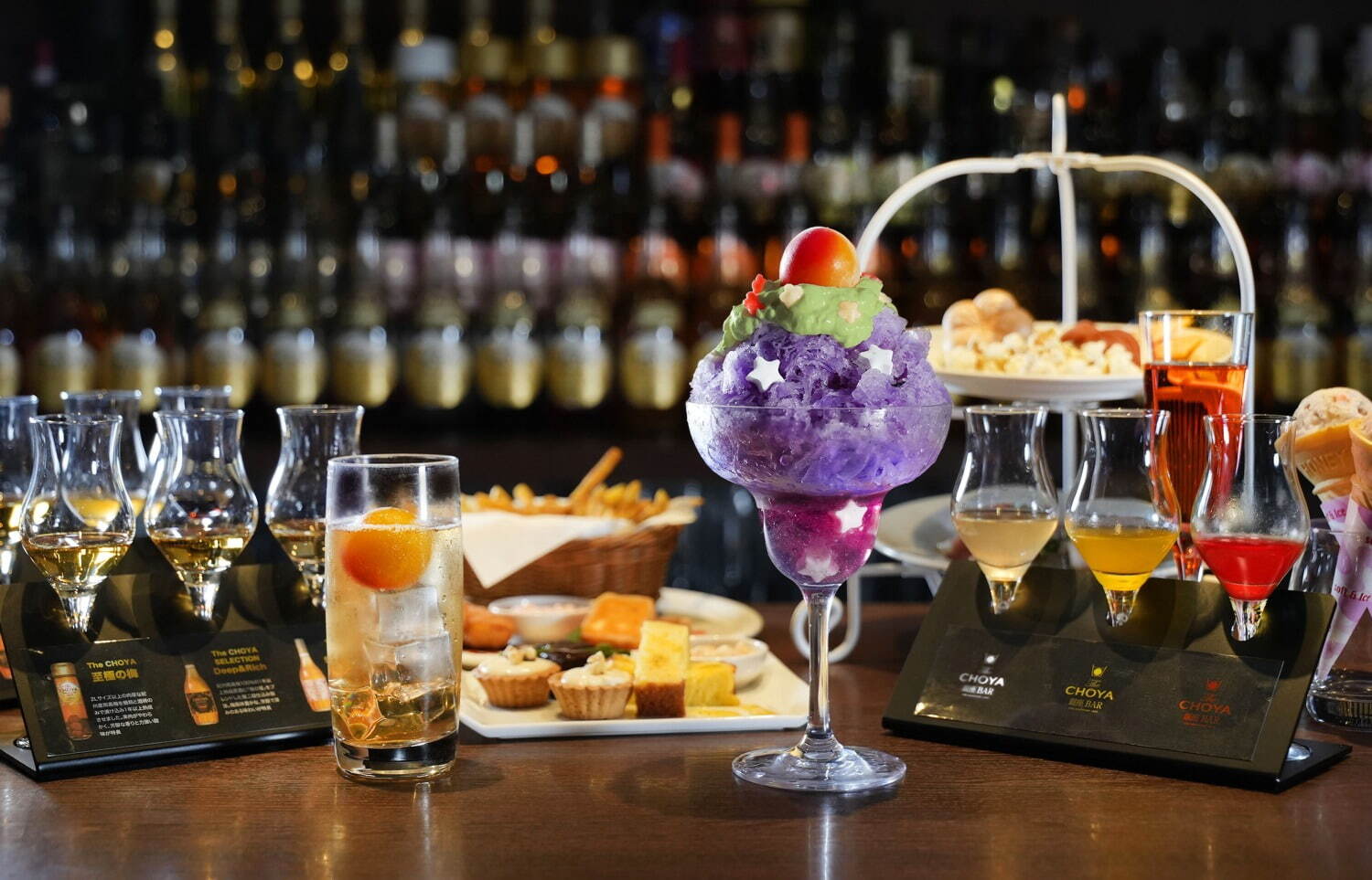 「梅づくしアフタヌーンティー＆ハイティー 星空の梅かき氷」
月曜日～木曜日 5,700円、金曜日～日曜日・祝日 6,200円 ※チャージ料含む