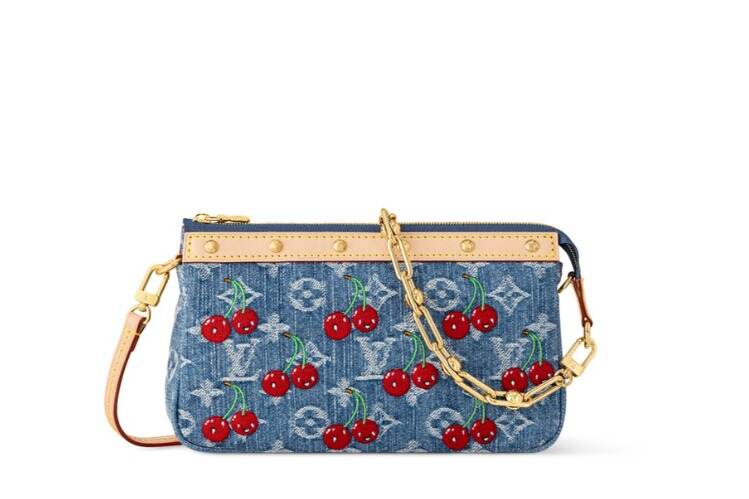 【デニムとチェリーが可愛い】LV×村上隆 ポシェット バッグ ルイ・ヴィトン × 村上隆“にっこりチェリー”のモノグラム