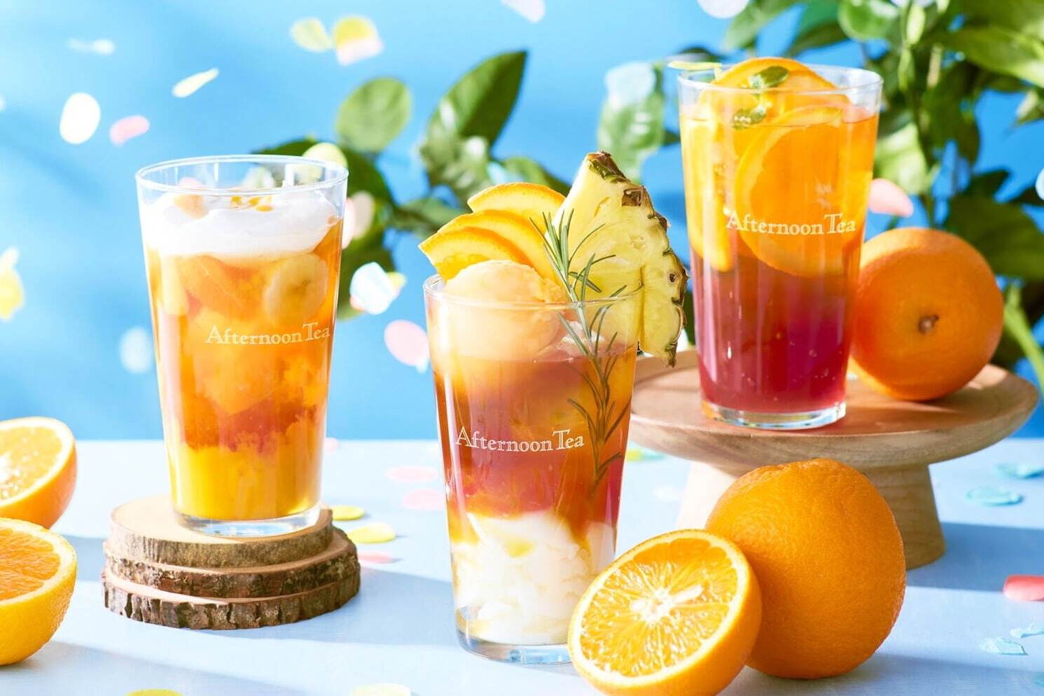 アフタヌーンティー・ティールーム「夏のティーフェス」“ココナッツプリン入り”オレンジ香るフロート