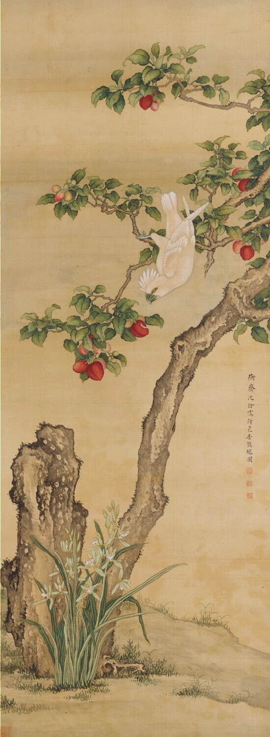 沈南蘋筆 《花鳥動物図》 清時代・乾隆15年(1750年) 三井記念美術館蔵