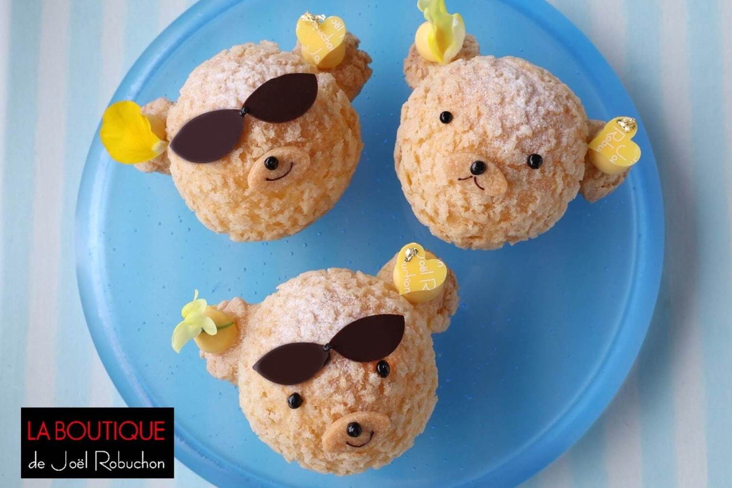 チョコレートケーキ｜ジョエル・ロブション25年夏「クマさんシュー」マンゴークリーム入りで、チョコミントムースケーキも