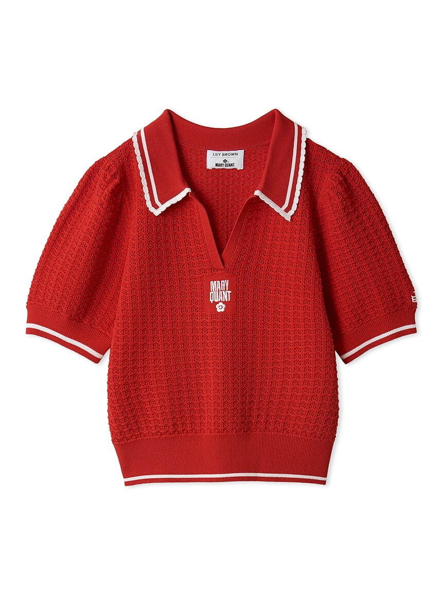シアーポロニットトップス(レッド) 14,960円