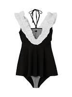 リリー ブラウン×マリークワント、パフスリーブのミニ丈カーディガン＆デイジー付き編み込みバッグ｜写真44