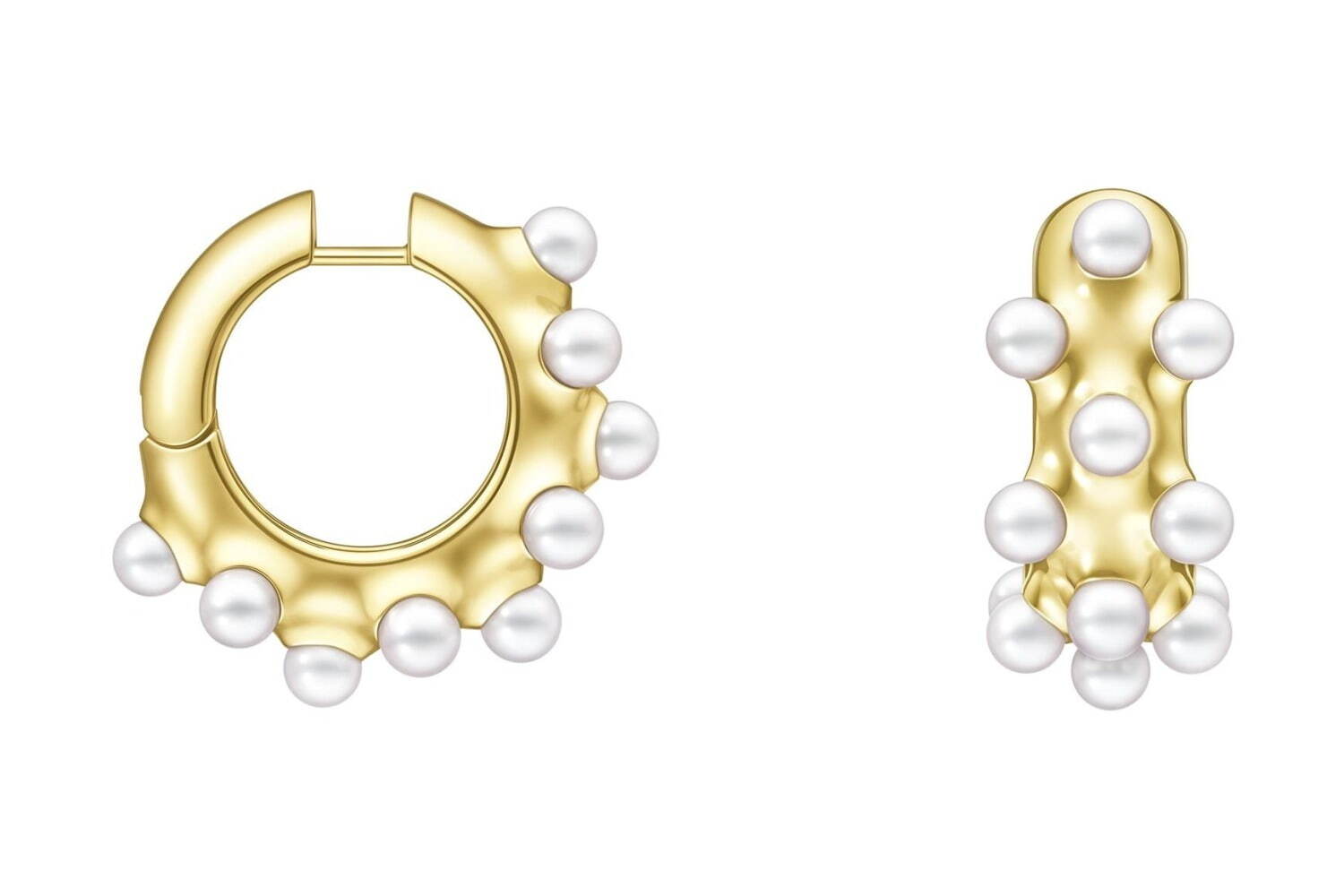 アンドロジナス イヤリング［18K イエローゴールド、あこや真珠］1,540,000円