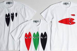 プレイ・コム デ ギャルソン青山限定Tシャツ、引き伸ばしたハートエンブレム入り