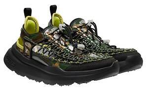 キーンのコードアッパーサンダル「ユニーク ダブルケー」“カモ柄”のFAFコラボシューズ