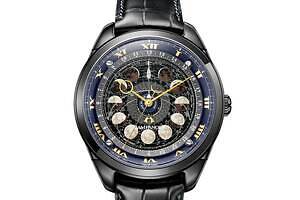 “星座＆月齢盤”腕時計「カンパノラ」夜空イメージのブルーグラデ限定モデル