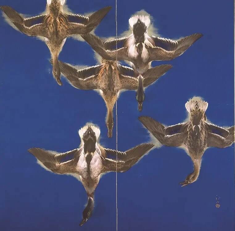 川端龍子 《南飛図》(右隻) 昭和6年(1931年) 和歌山市立博物館蔵