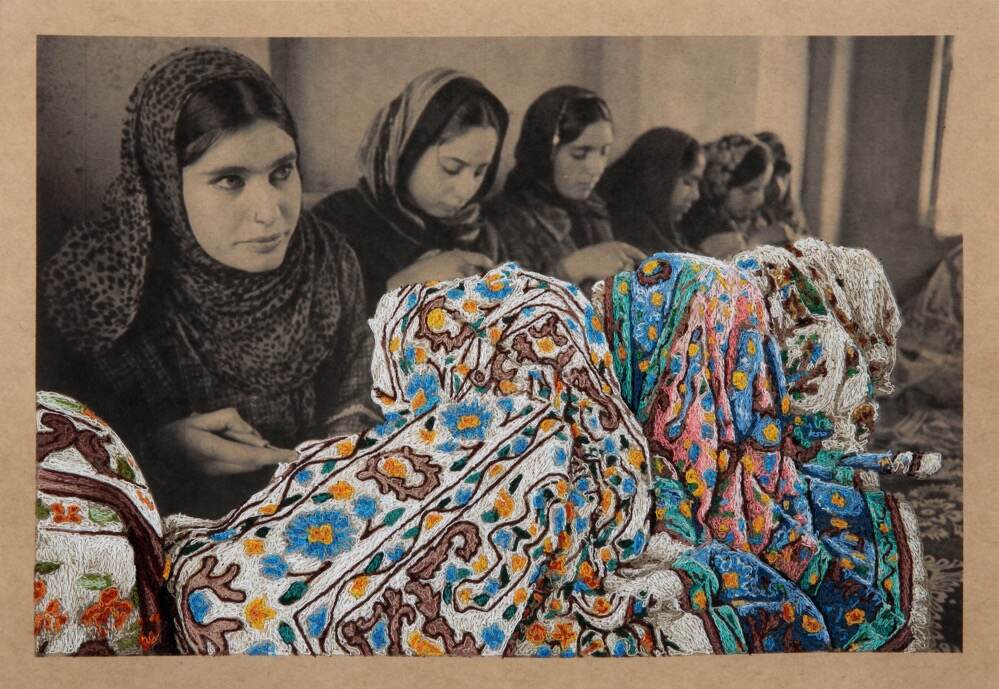 青山悟 《Embroiderers (Dedicated to unknown Embroiderers) #7》 2015年 撮影:宮島径
©AOYAMA Satoru, Courtesy of Mizuma Art Gallery