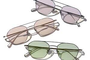 ソフネット×金子眼鏡のカラフルサングラス、“99%UVカット”八角形レンズやボストン型