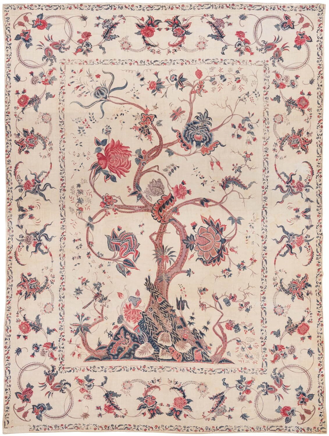 《白地立木形花樹文様更紗キルティング掛布(パランポア)》 1740〜50年頃
Karun Thakar Collection, London. Photo by Desmond Brambley