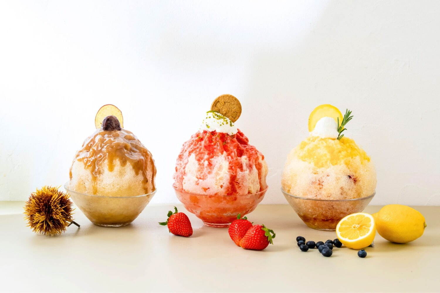 アコメヤ食堂“フルーツ×和シロップ”かき氷、レモン＆和紅茶フレーバーや苺ミルク｜写真1