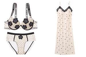 ピーチ・ジョン×マリークワント第2弾、デイジーモチーフ刺繍とドット柄ブラセット＆ルームウェア