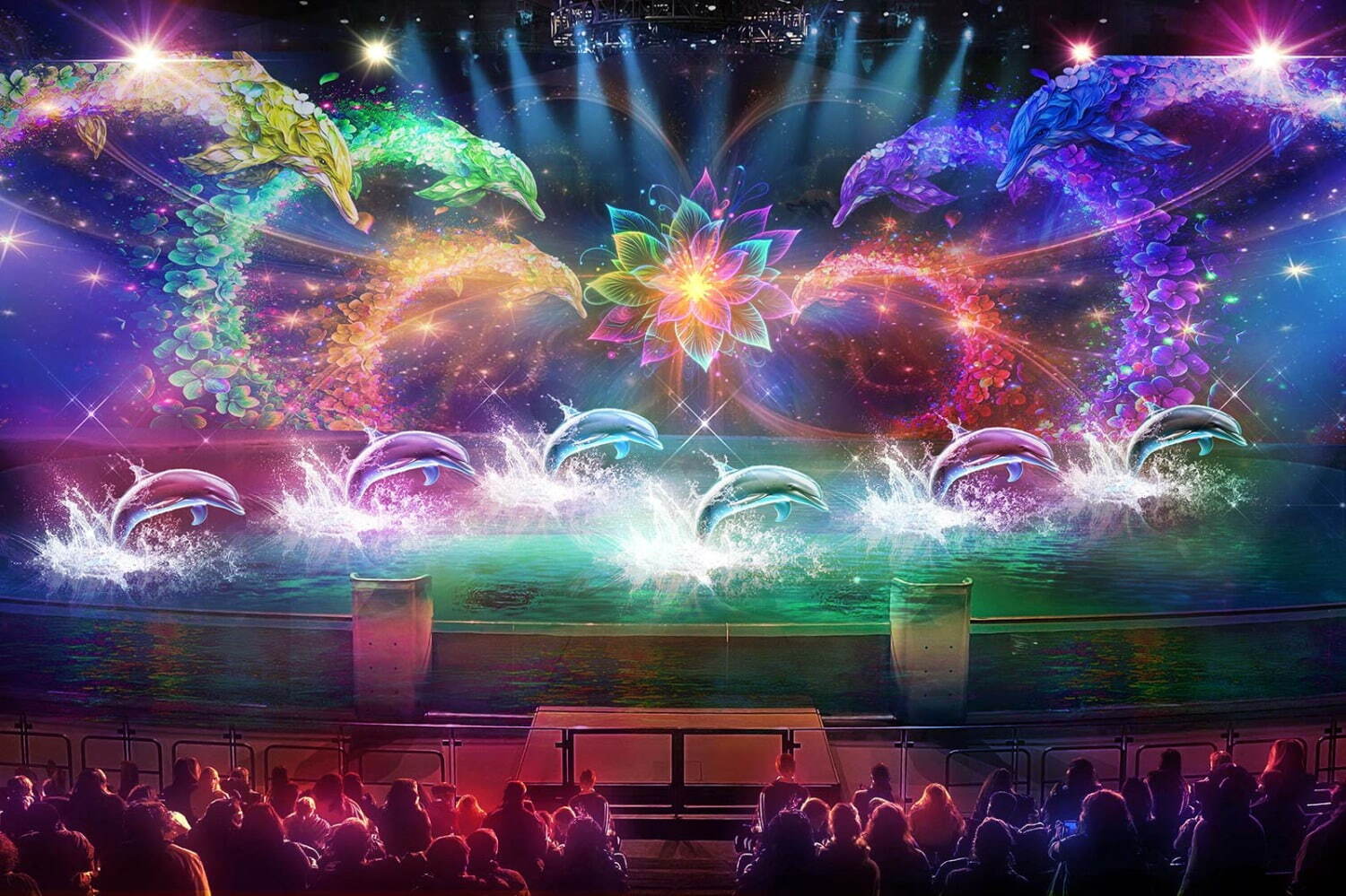 八景島シーパラダイスの新ドルフィンパフォーマンス「LIGHTIA〜七色のキセキ〜」ヨルシカとコラボ