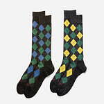 ベッドフォード×シックストックス“ラメ華やぐ”アーガイル柄のロングソックス｜写真1