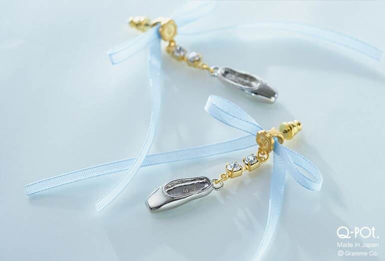 バレリーナ トウシューズ(白鳥) ピアス,イヤリング(ペア) 各15,400円