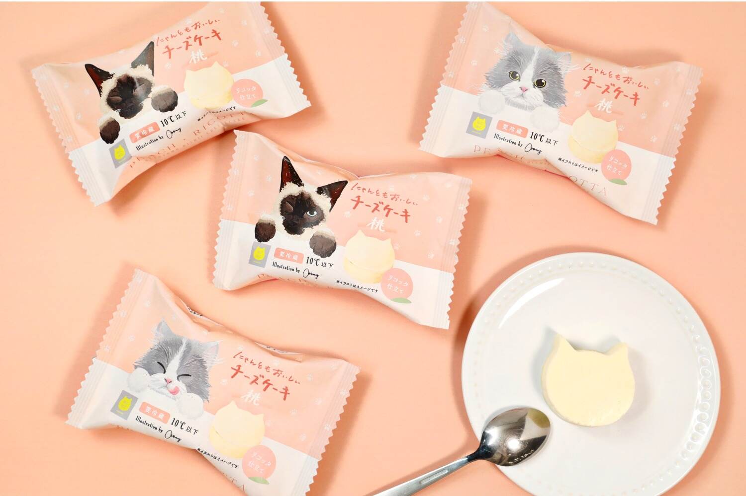 クリームチーズ｜ねこねこ“ねこ型チーズケーキ”に夏限定の桃フレーバー、上品な甘さの白桃＆コク深チーズのハーモニー