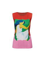 プリーツ プリーズ イッセイ ミヤケの服をまとった女性をカラフルに描いたタンクトップ＆ワンピース｜写真7