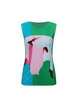 プリーツ プリーズ イッセイ ミヤケの服をまとった女性をカラフルに描いたタンクトップ＆ワンピース｜写真8