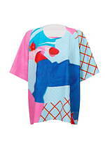 プリーツ プリーズ イッセイ ミヤケの服をまとった女性をカラフルに描いたタンクトップ＆ワンピース｜写真41