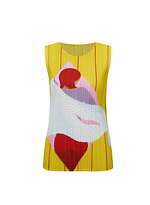 プリーツ プリーズ イッセイ ミヤケの服をまとった女性をカラフルに描いたタンクトップ＆ワンピース｜写真9