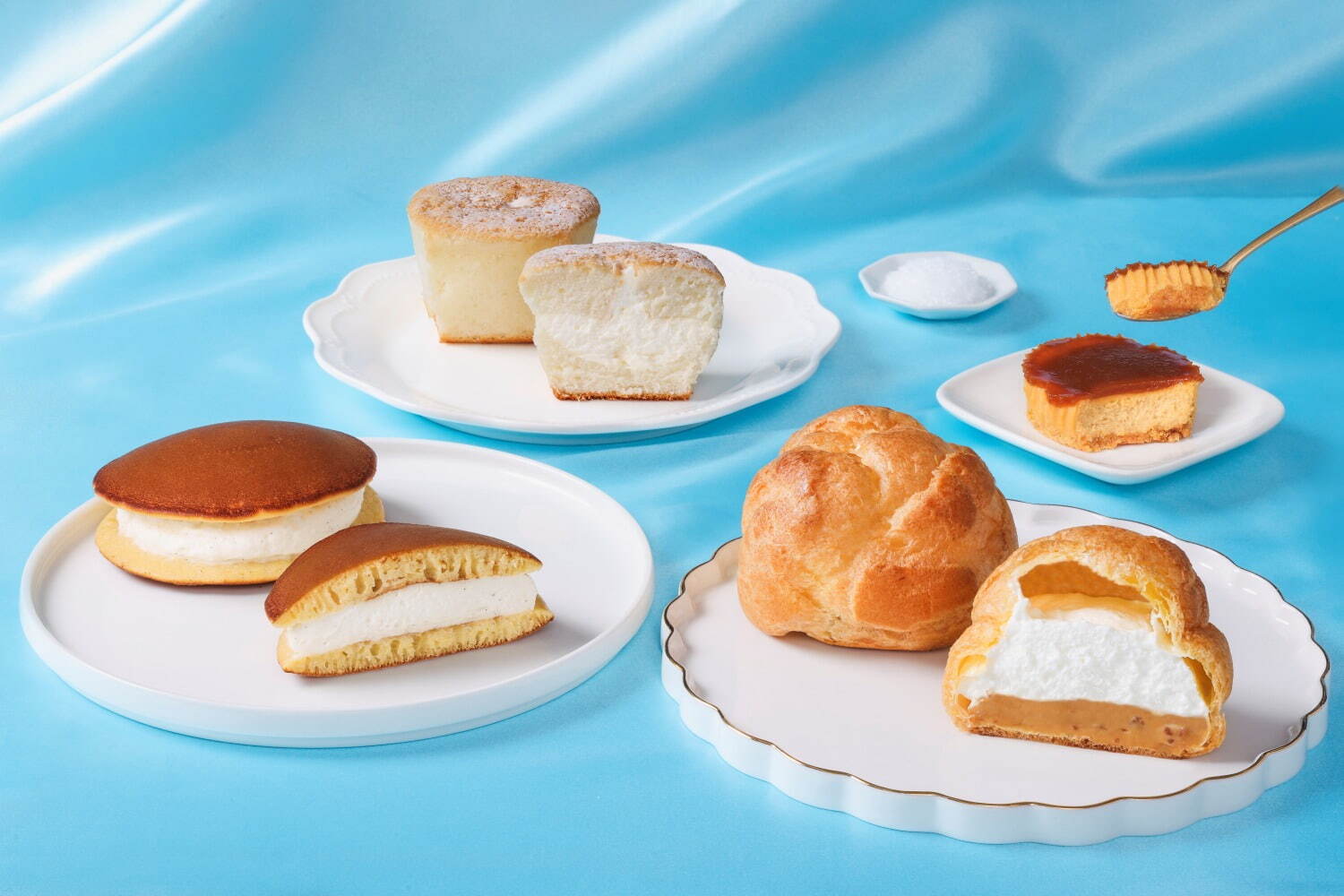セブン-イレブン「塩キャラメル＆塩バニラ」スイーツ、“あまじょっぱい”ダブルシュー＆ホイップどら焼｜写真1