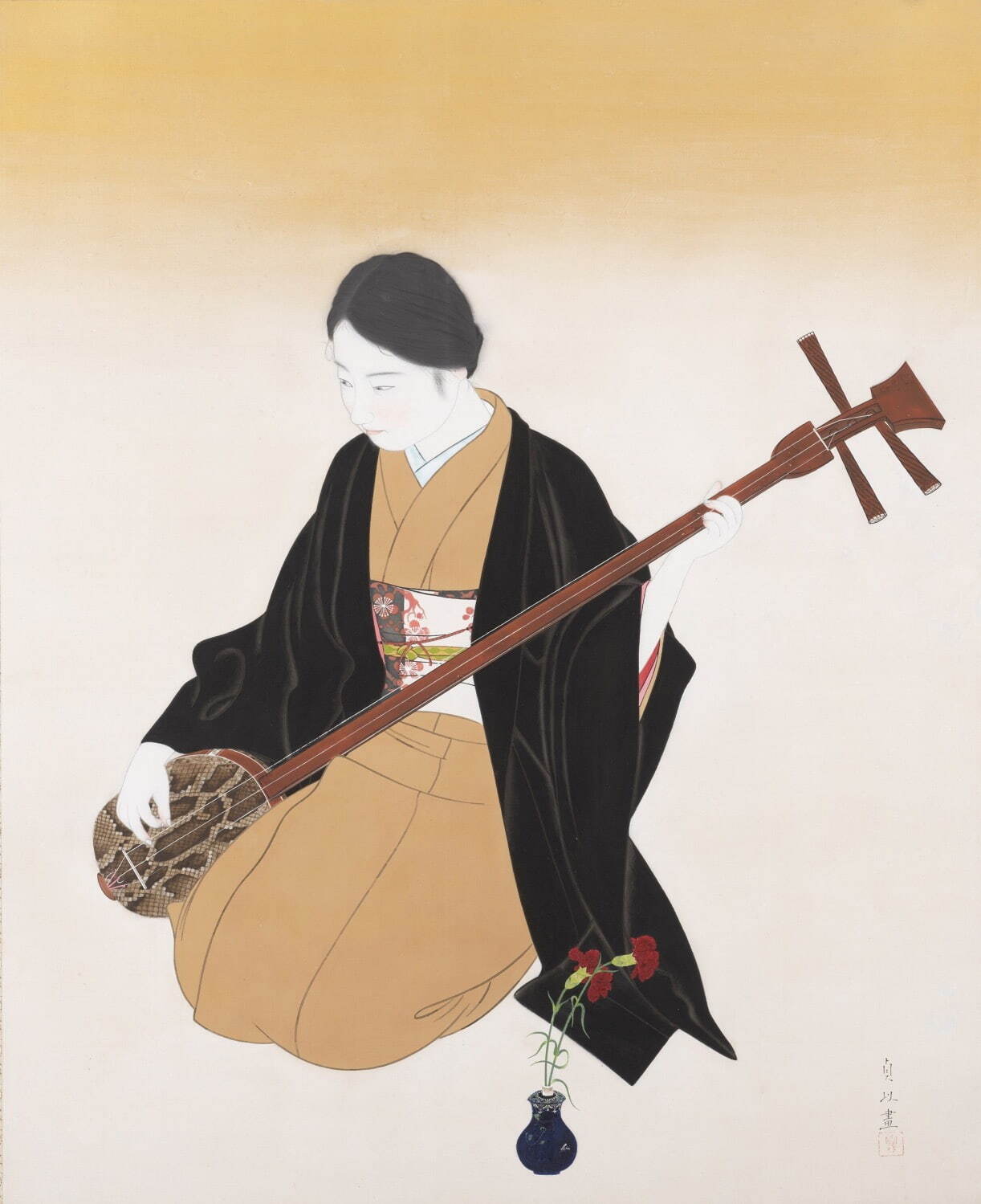 上村松園 (Uemura Shoen) 1875年～1949年 木版画 元禄美人 初版