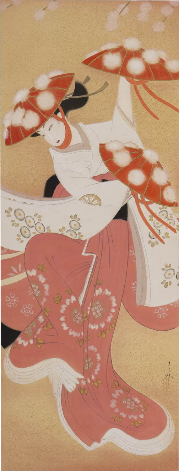 美人画 上村松園 春宵 | Stained Glass Works - 絵画