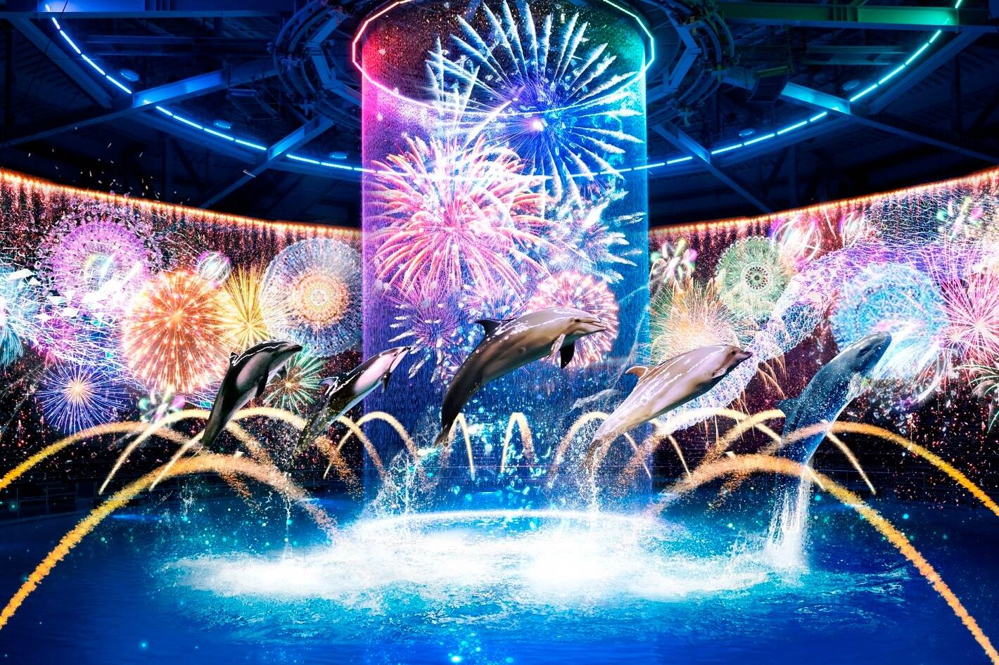 マクセル アクアパーク品川「ネイキッド 花火アクアリウム」海の生きもの×デジタルアートの花火祭り