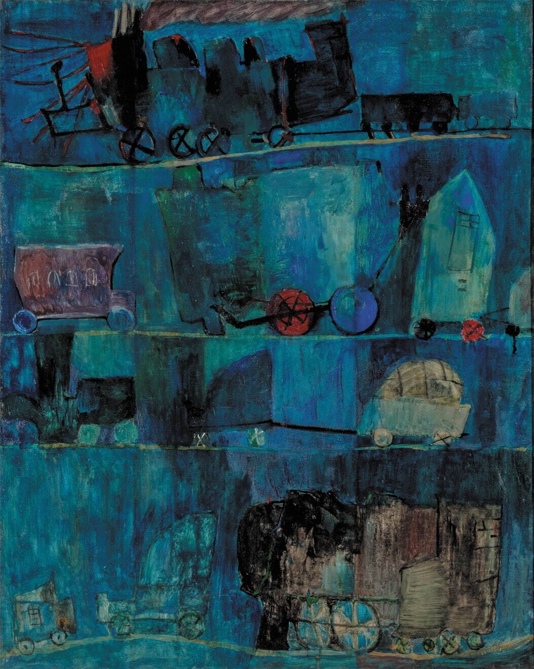 佐野ぬい 《くるまの唄》 1955年 青森県立美術館蔵