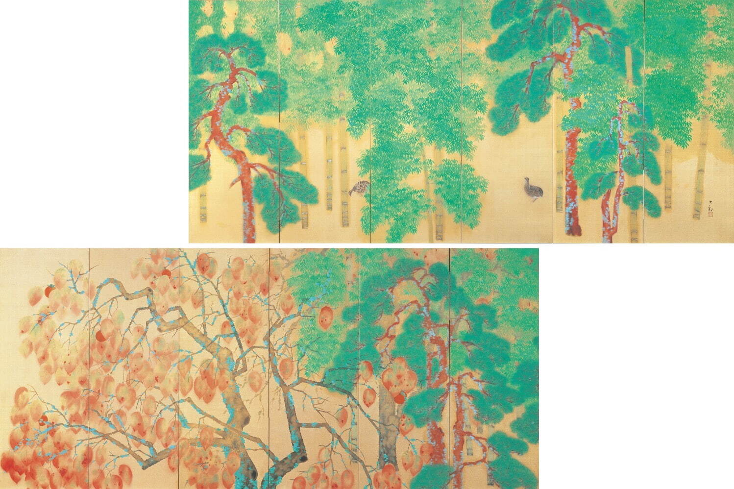横山大観 《柿紅葉》 大正9年(1920年)
永青文庫蔵(熊本県立美術館寄託) ［前期展示］