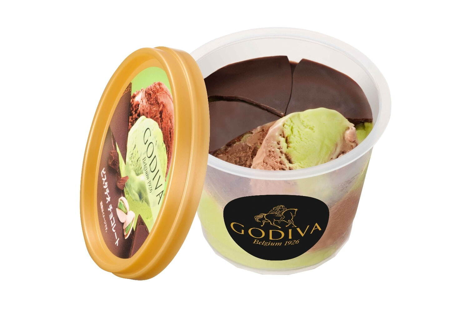 ゴディバ新作カップアイス「ピスタチオ チョコレート」パリッとチョコ×濃厚Wアイスクリーム