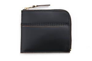 ウォレット・コム デ ギャルソン“3本ステッチ”財布、断ち切りレザーの二つ折り＆L字ジップ