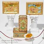 ゴッホ《ひまわり》が並ぶ“ミニチュア美術館”テーマのかぼちゃクッキー缶、青山デカーボから｜写真1