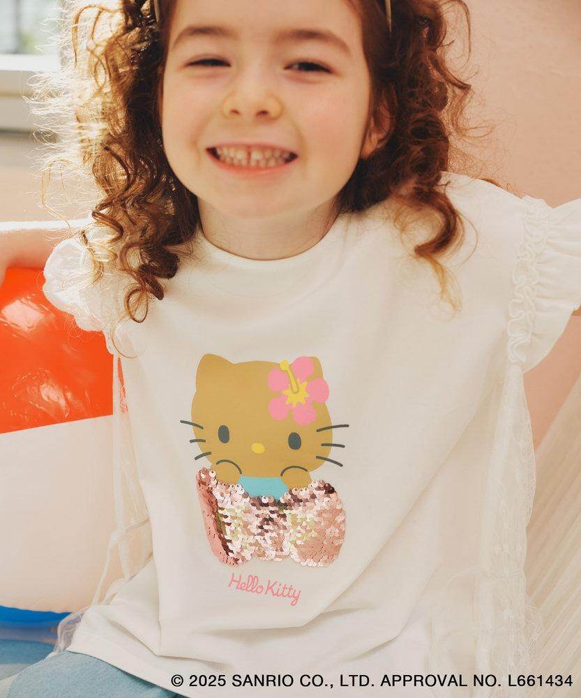 ロペピクニック 日焼けハローキティ コラボTシャツ ピンク フリーサイズ ROPE' PICNIC×ハローキティコラボ】日焼けハローキティ