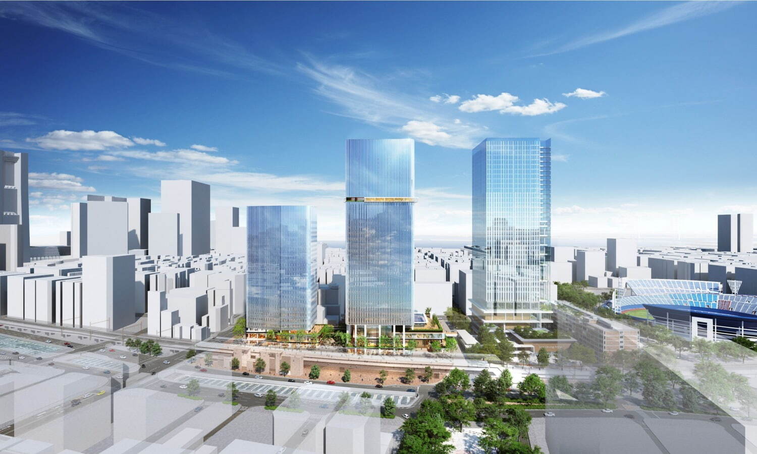 イメージパース 提供：関内駅前港町／北口地区市街地再開発準備組合