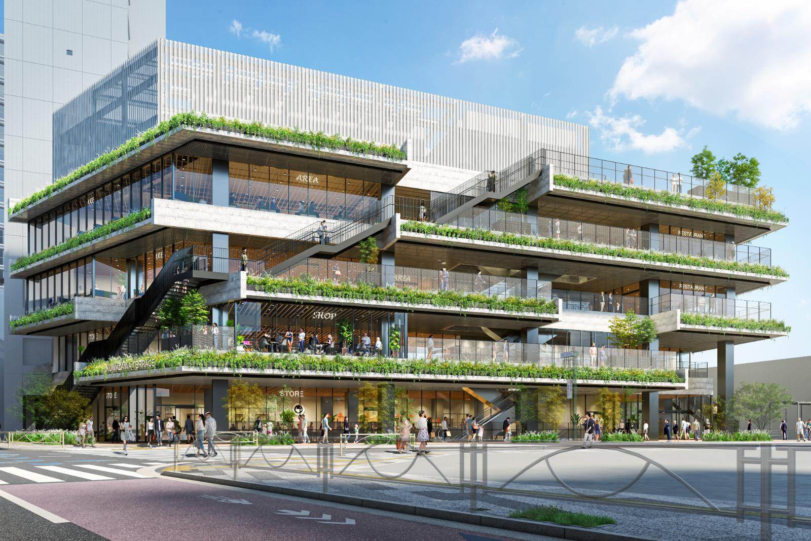 東京・駒沢大学駅前に新商業施設、スターバックスほかベーカリーやレストランが出店