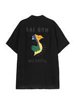 ワイルドサイド ヨウジヤマモト“和柄の龍＆ベトナム地図”刺繍の半袖開襟シャツ｜写真4