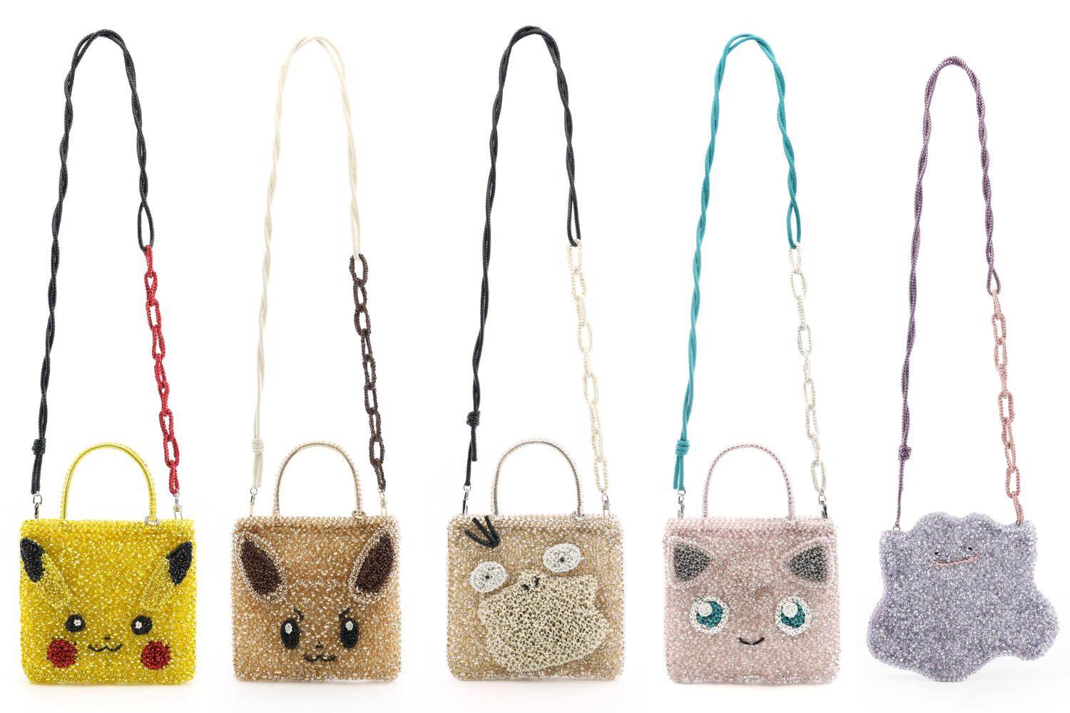 バッグ 94,600円 (左から)ピカチュウ、イーブイ、コダック、プリン、メタモン