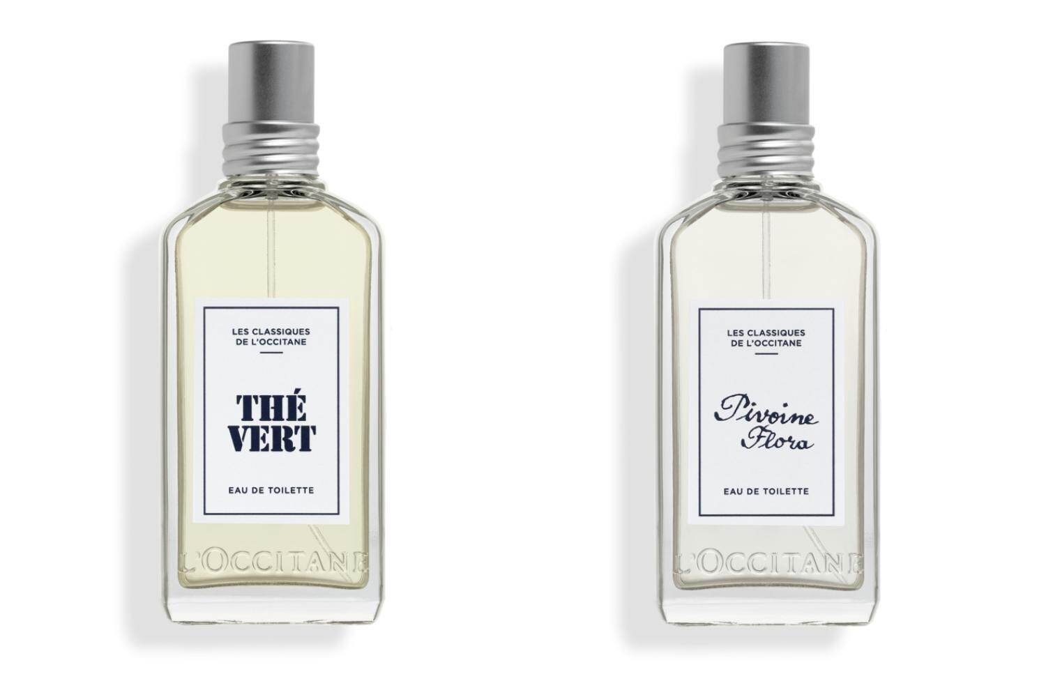 (左から)「グリーンティ オードトワレ」50mL 8,470円＜限定復刻＞ 「ピオニー オードトワレ」50mL 8,470円＜限定復刻＞