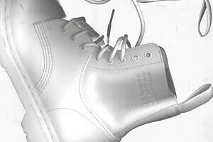 エムエム6 メゾン マルジェラ×ドクターマーチン、オールホワイトのレザーシューズやブーツ