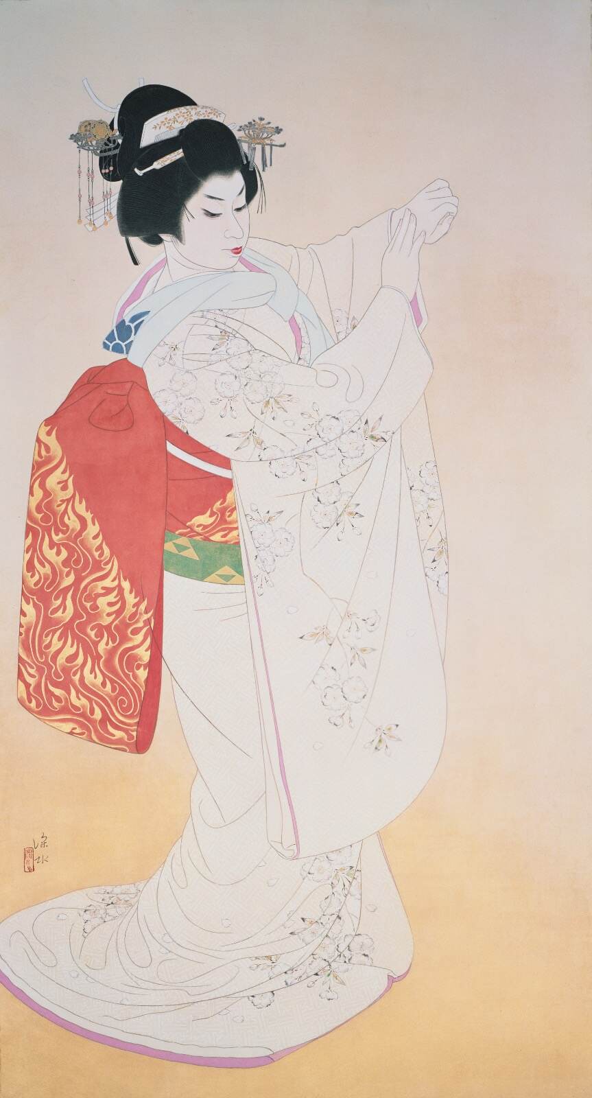 【 「天光」 岩絵の具】東山魁夷の流派・美術家協会会員 天光」 岩絵の具 東山魁夷の流派・美術家協会会員