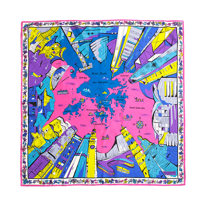 エミリオ・プッチが世界の都市をモチーフにスカーフ発売 - 色鮮やかなNYやパリの町並み | 写真
