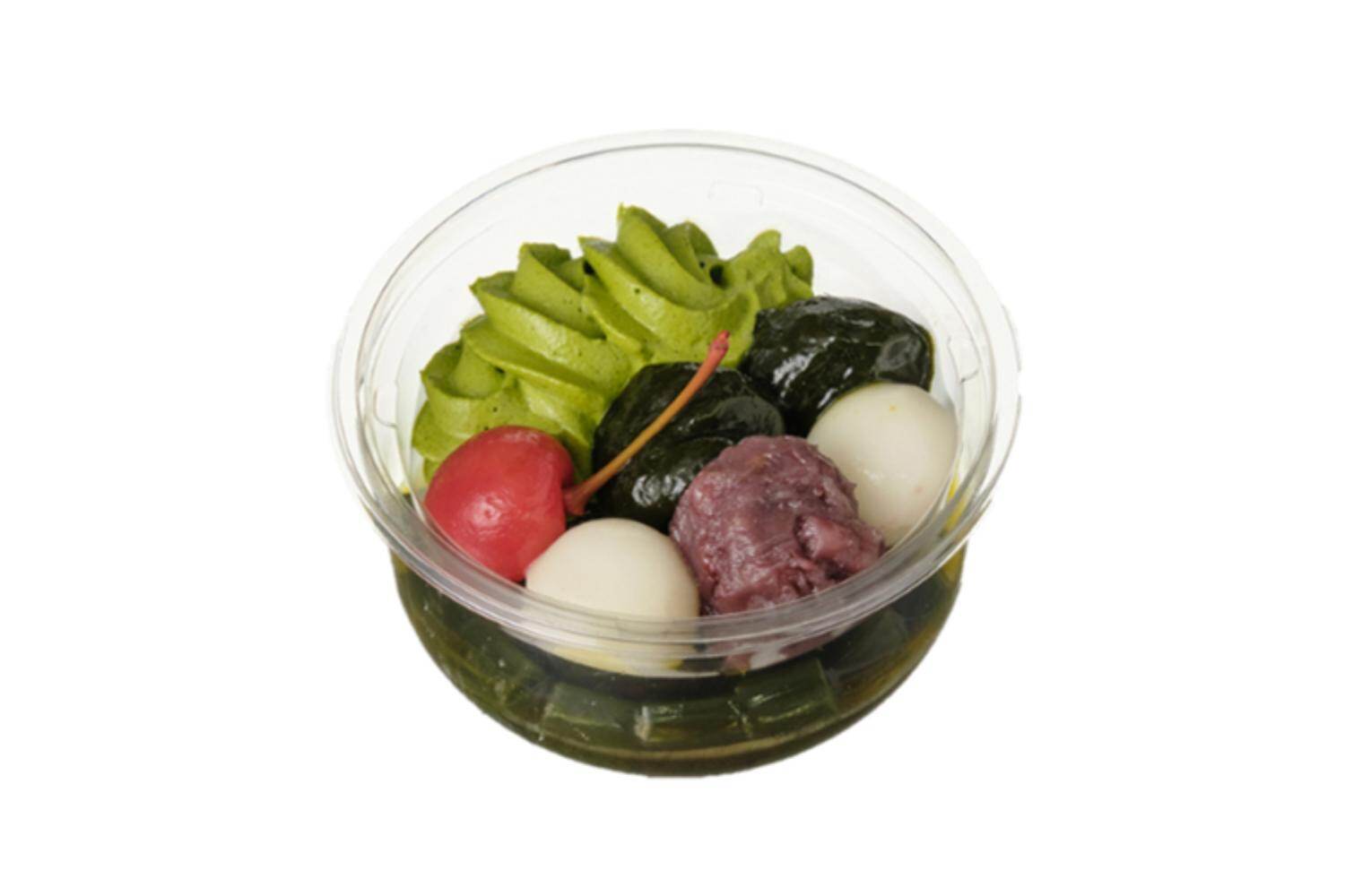「黒蜜で食べる 宇治抹茶あんみつ」397円
