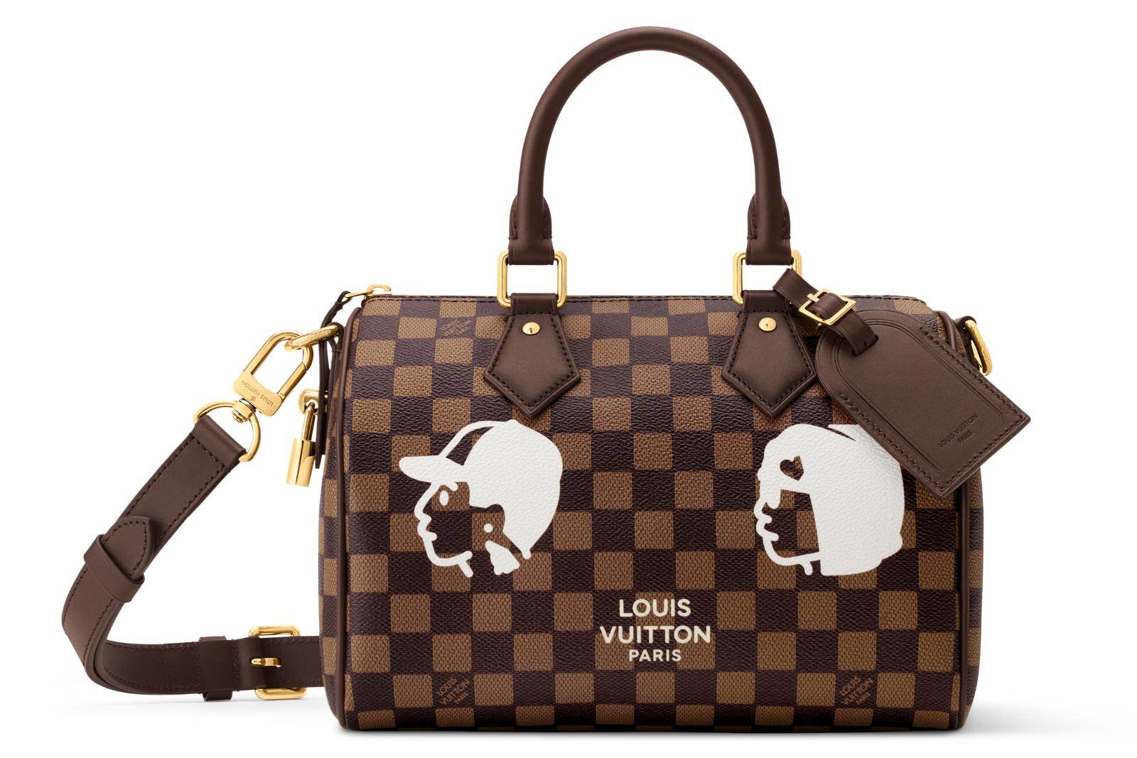 【NIGOコラボ！】自慢できるお洒落★ LouisVuitton ハンドバッグ ルイ・ヴィトン×NIGOのメンズバッグ、”顔イラスト付き”ダミエ