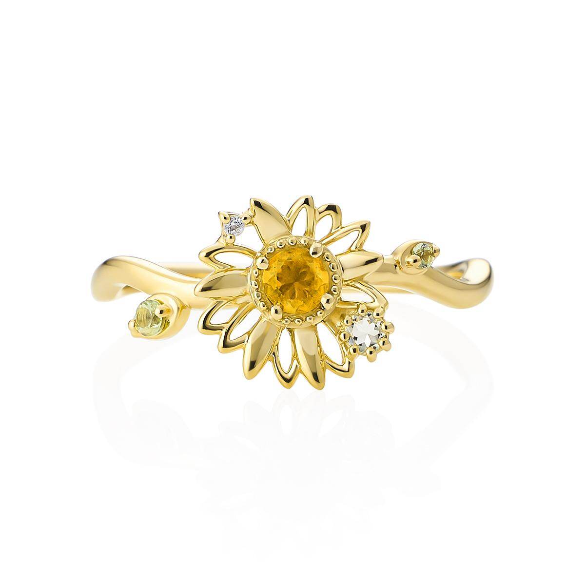 K10YG リング / Citrine / Lemon Quartz / Peridot / Topaz 60,500円